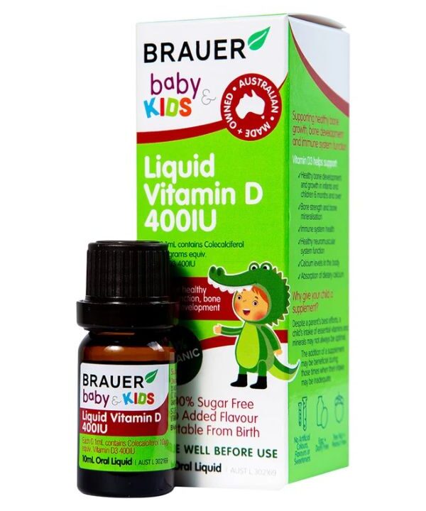 Siro Brauer Baby Kids Liquid Vitamin D 400IU bổ sung vitamin D3, tăng cường hấp thụ canxi (3)