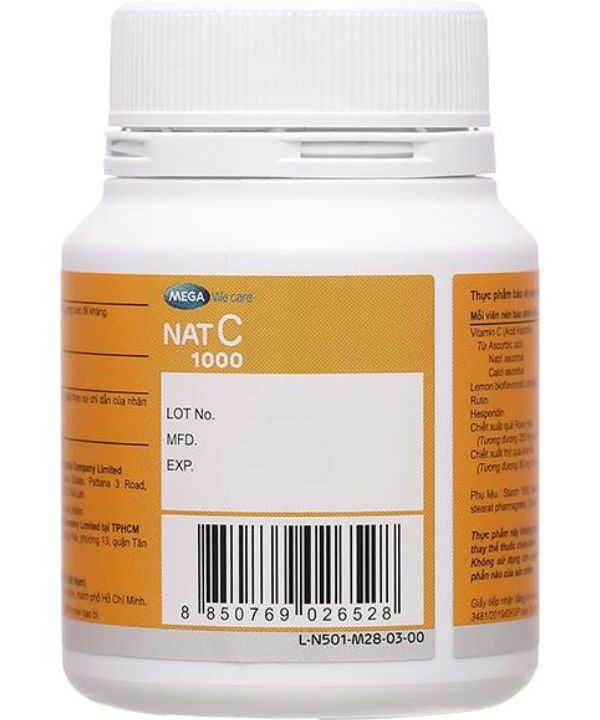 Viên uống Nat C 1000 cung cấp vitamin C cho cơ thể, tăng cường sức đề kháng (1)