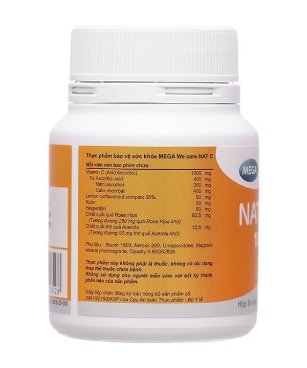 Viên uống Nat C 1000 cung cấp vitamin C cho cơ thể, tăng cường sức đề kháng (3)