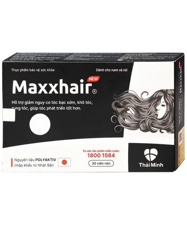 Viên uống Maxxhair New Thái Minh hỗ trợ tóc mọc chắc khỏe và giảm nguy cơ rụng tóc (2)