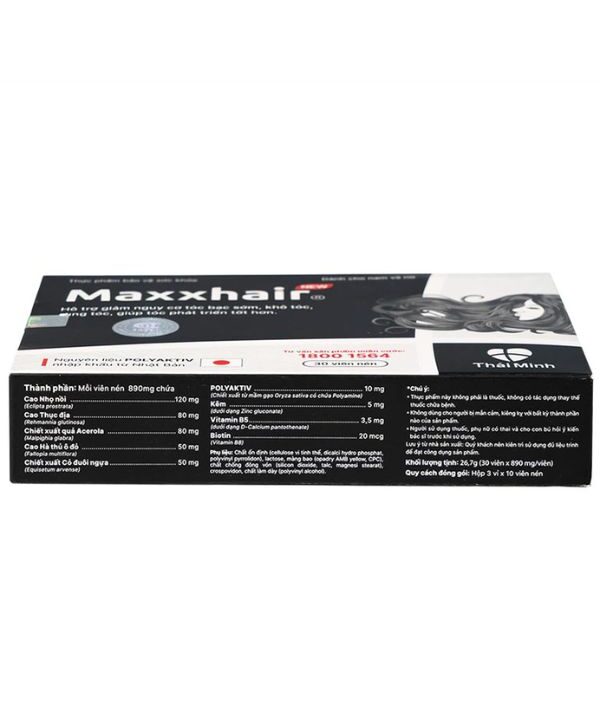 Viên uống Maxxhair New Thái Minh hỗ trợ tóc mọc chắc khỏe và giảm nguy cơ rụng tóc (3)