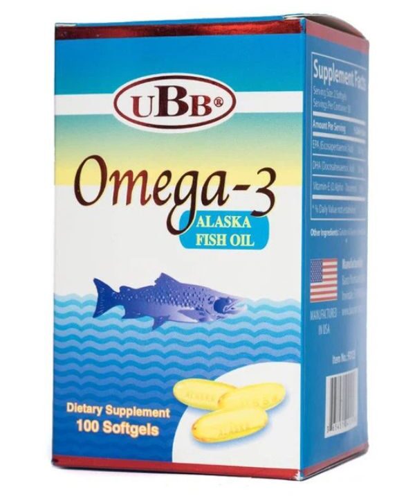 Viên uống Omega-3 Alaska Fish Oil UBB giúp hạ mỡ trong máu, bổ não (1)