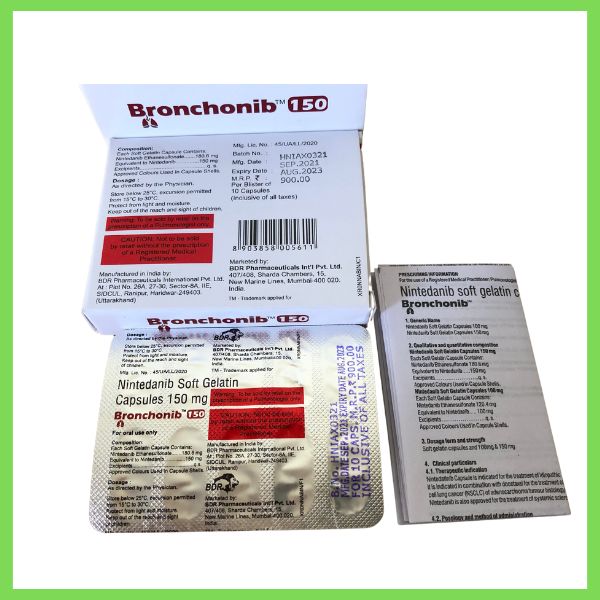 Thuốc Bronchonib điều trị xơ hóa phổi giá cạnh tranh 9 Thuốc Bronchonib 150mg
