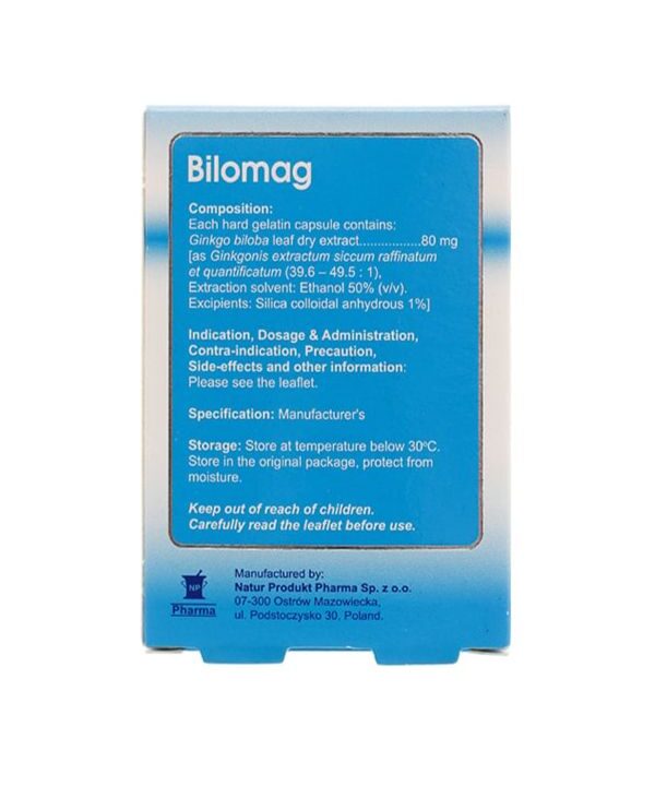 Viên nang Bilomag 80mg hỗ trợ tuần hoàn máu (Hộp 6 vỉ x 10 viên) (5)