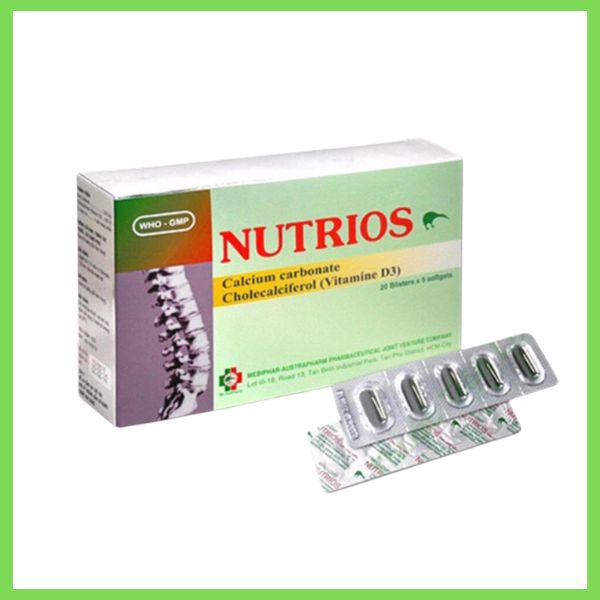 Viêm nang mền Nutrios 750mg trị loãng xương 20 vỉ x 5 viên