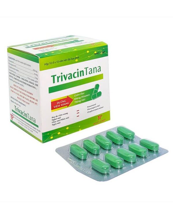 Thuốc Trivacin Tana trị hạ sốt, giảm đau (10 vỉ x 10 viên) (1)