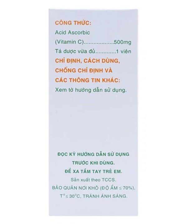 Thuốc Vitamin C MKP 500mg Mekophar phòng và điều trị bệnh Scorbut (3)