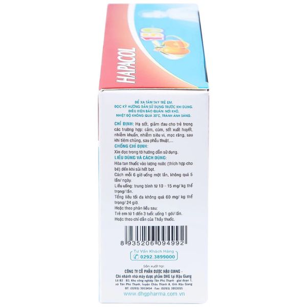 Bột sủi Hapacol 150 DHG giảm đau, hạ sốt (2)