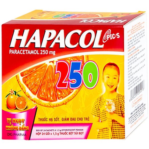 Bột sủi Hapacol 250 DHG giảm đau, hạ sốt (1)