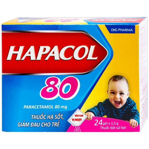 Bột sủi Hapacol 80 DHG giảm đau, hạ sốt (1)