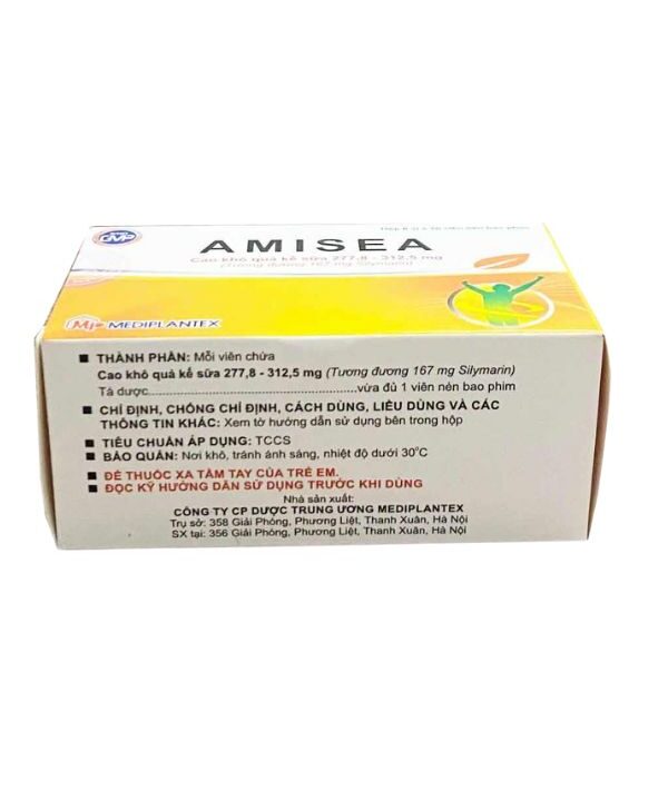 Thuốc Amisea điều trị viêm gan mạn tính, xơ gan (6 vỉ x 10 viên) (3)