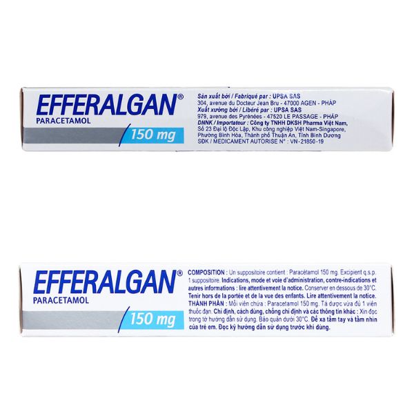 Thuốc đạn Efferalgan 150mg UPSA SAS giảm đau, hạ sốt (2)