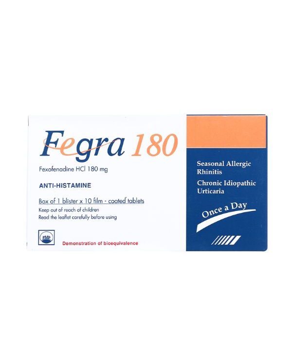 Thuốc Fegra 180 trị viêm mũi dị ứng (1 vỉ x 10 viên) (2)