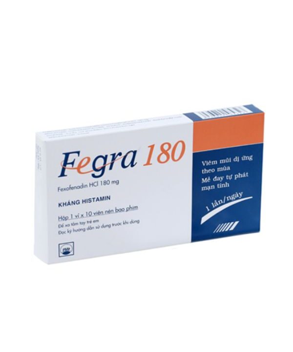 Thuốc Fegra 180 trị viêm mũi dị ứng (1 vỉ x 10 viên) (4)