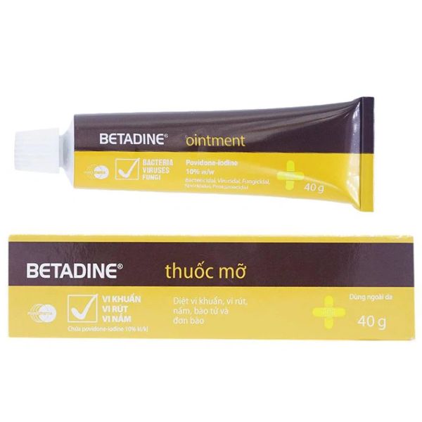 Thuốc mỡ Betadine Ointment 10% hỗ trợ sát khuẩn vết loét, vết thương (5)