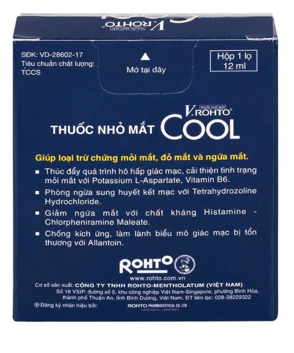 Thuốc nhỏ mắt V.Rohto Cool điều trị mỏi mắt, đỏ mắt, ngứa mắt (2)