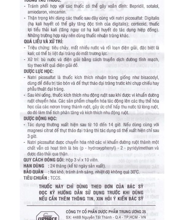 Viên ngậm Uphatin 5mg Uphace điều trị các triệu chứng táo bón (3)