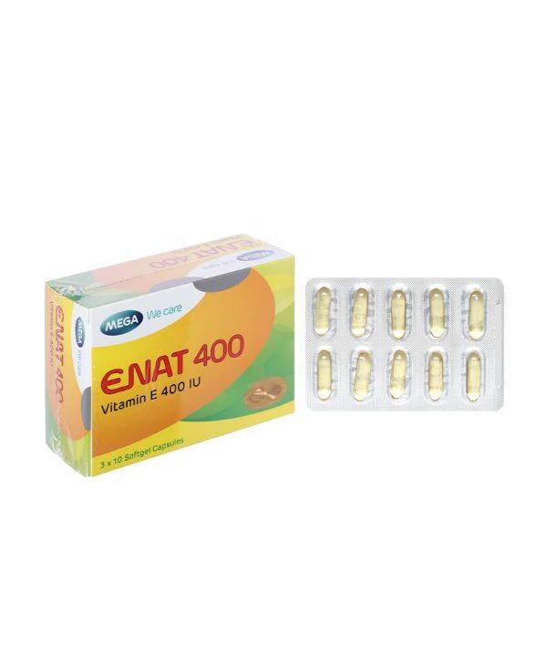 Thuốc Enat 400 điều trị và dự phòng thiếu Vitamin E (3 vỉ x 10 viên) (4)
