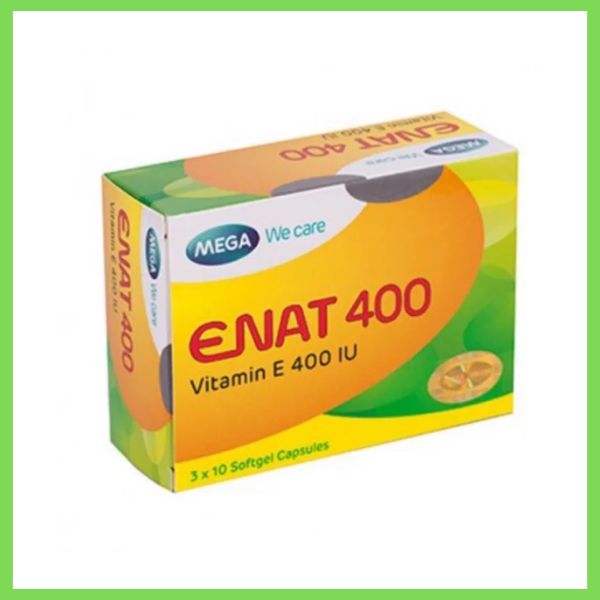 Thuốc Enat 400 điều trị và dự phòng thiếu Vitamin E (3 vỉ x 10 viên)