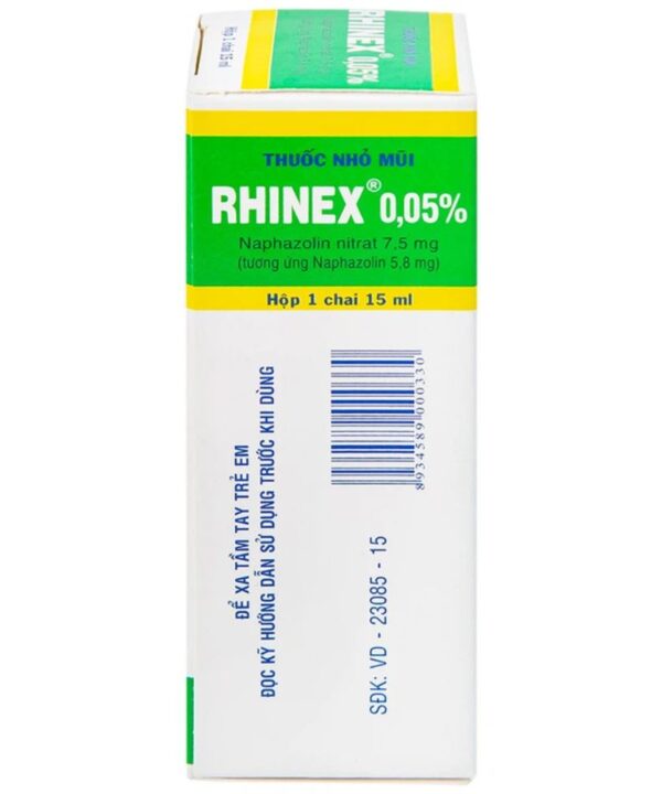 Thuốc nhỏ mũi Rhinex 0.05% giảm triệu chứng, sung huyết trong viêm mũi (2)
