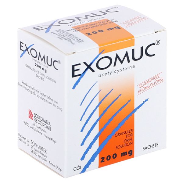 Cốm Exomuc 200mg điều trị rối loạn chất tiết phế quản (1)