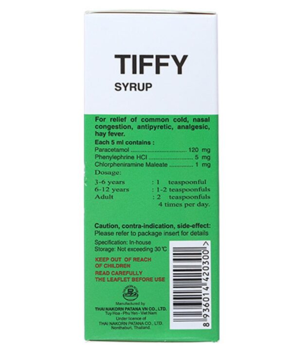 Siro Tiffy làm giảm các triệu chứng cảm (chai 30ml) 2 Siro Tiffy làm giảm các triệu chứng cảm (3)