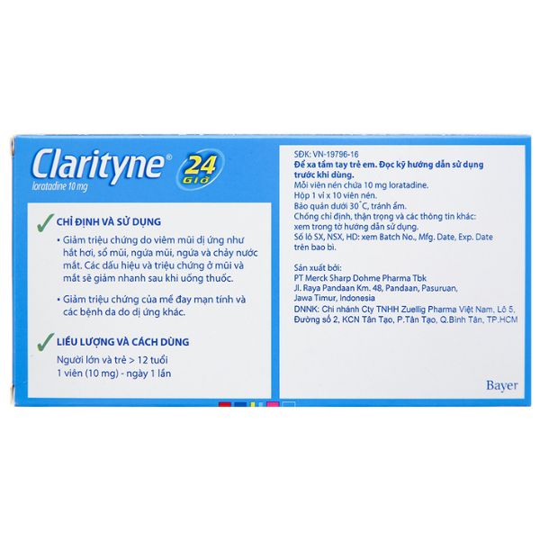 Thuốc Clarityne 10mg giảm các triệu chứng viêm mũi dị ứng (2)