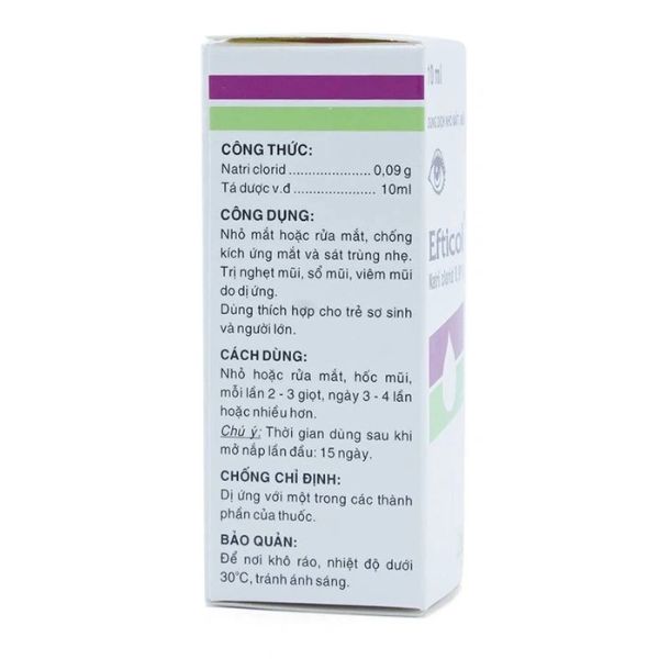 Thuốc nhỏ mắt Efticol Natri Clorid 0.9% (2)