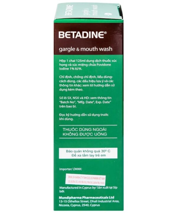 Thuốc súc họng Betadine Gargle and Mouthwash phòng và trị nhiễm khuẩn khoang miệng (5)