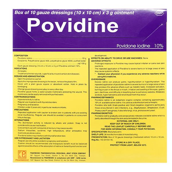 Gạc Povidine 10% sát trùng vết thương (1)