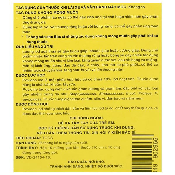 Gạc Povidine 10% sát trùng vết thương (2)