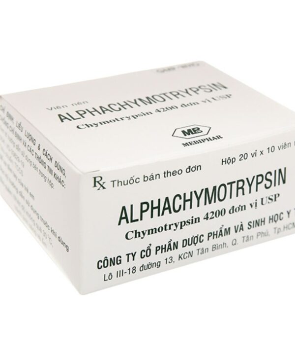 Thuốc Alphachymotrypsin Mebiphar 4200 IU trị phù nề (1)