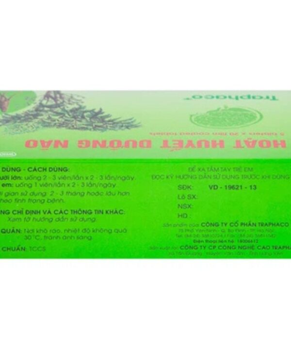 Thuốc Hoạt Huyết Dưỡng Não điều trị suy giảm trí nhớ, căng thẳng thần kinh (5 vỉ x 20 viên) 2 Thuốc Hoạt Huyết Dưỡng Não bao phim (3)