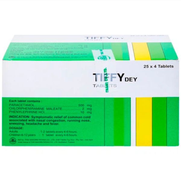 Thuốc Tiffy Dey trị các triệu chứng cảm cúm (2)