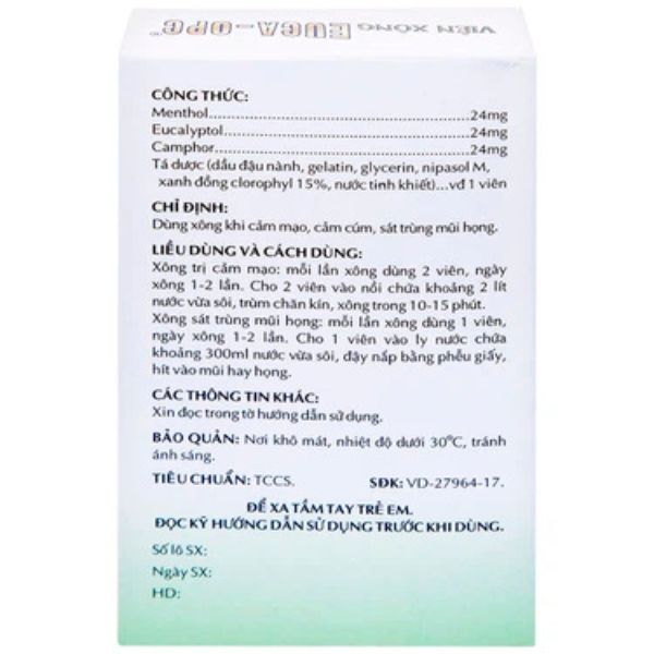 Viên xông Euca-OPC sát khuẩn hô hấp (2)