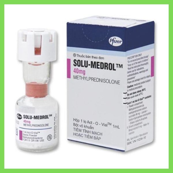Bột pha tiêm Solu-Medrol 40mg trị viêm thấp khớp, hen suyễn, lupus ban đỏ hệ thống