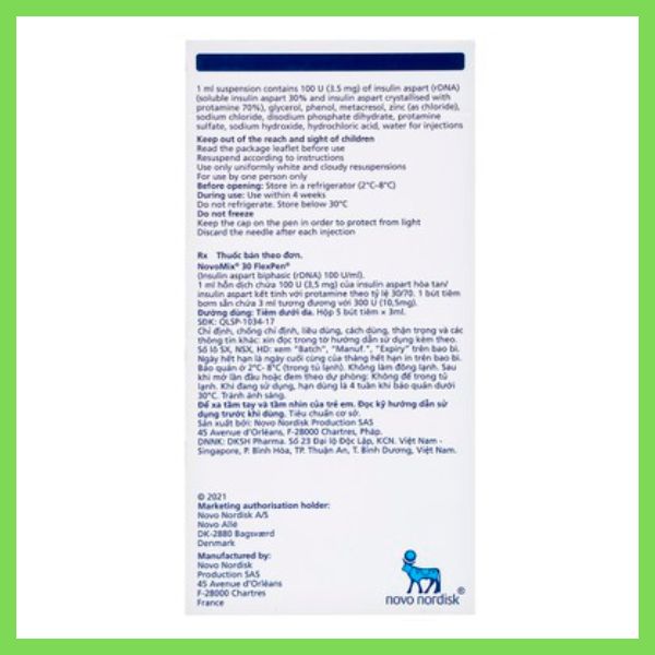 Bút tiêm NovoMix 30 FlexPen 100IU/ml (7)