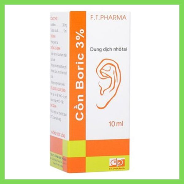 Cồn Boric FT Pharma 3% phòng viêm tai chai 10ml