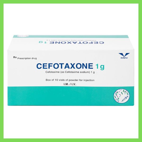Bột pha tiêm Cefotaxone 1g Bidiphar điều trị các bệnh nhiễm khuẩn nặng