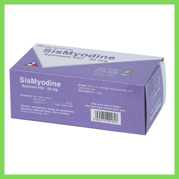 Thuốc SisMyodine 50mg giãn cơ hiệu quả, giảm đau co cứng (4)