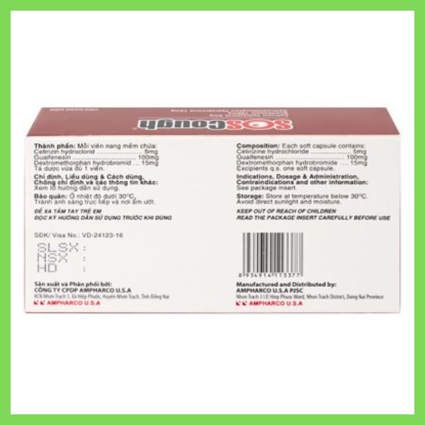 Thuốc SOSCough công dụng, liều dùng và cảnh báo 15 Thuốc SOSCough Ampharco điều trị ho khan, ho do kích (7)