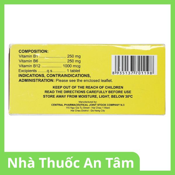 thuoc-ceteco-neurovit-fort-3 Viên nén Ceteco Neurovit Fort trị thiếu các vitamin B1, B6, B12 (3)