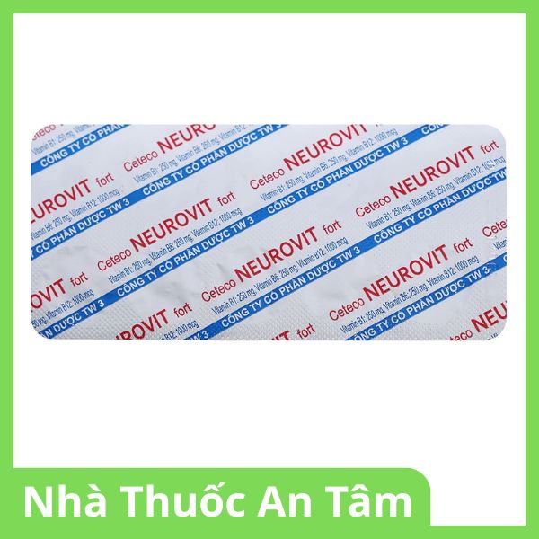 Viên nén Ceteco Neurovit Fort trị thiếu các vitamin B1, B6, B12 (6)