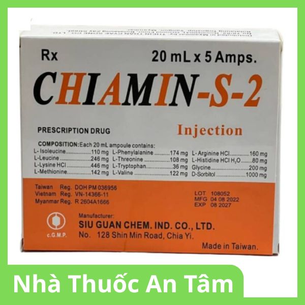 Thuốc tiêm Chiamin-S-2 20ml cung cấp acid amin cho cơ thể