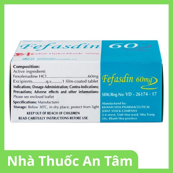 thuoc-fefasdin-60-2 Viên nén Fefasdin 60 điều trị viêm mũi dị ứng, mày đay mạn tính vô căn (2)