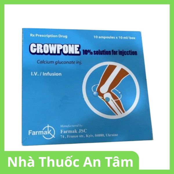 Dung dịch tiêm Growpone 10% điều trị hạ calci huyết cấp