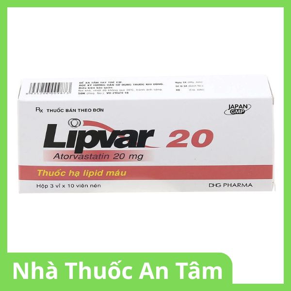 Viên nén Lipvar 20 trị rối loạn lipid máu