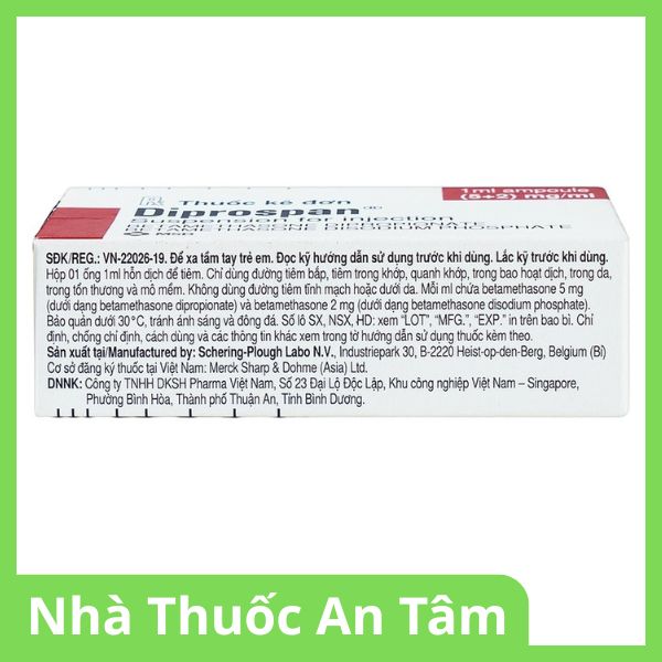 thuoc-tiem-diprospan-2 Thuốc tiêm Diprospan Injection (5+2)mg/ml điều trị các bệnh cơ xương và mô mềm, dị ứng (2)