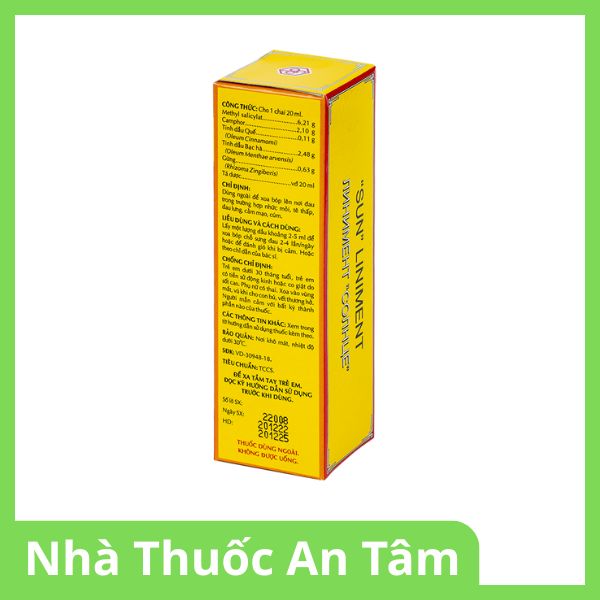 Dầu nóng mặt trời 20ml điều trị nhức mỏi, tê thấp, đau lưng, cảm mạo, cúm (2)
