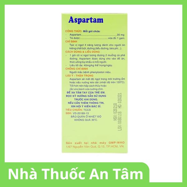 Thuốc bột Aspartam tạo ngọt ít năng lượng cho bệnh nhân tiểu đường (2)